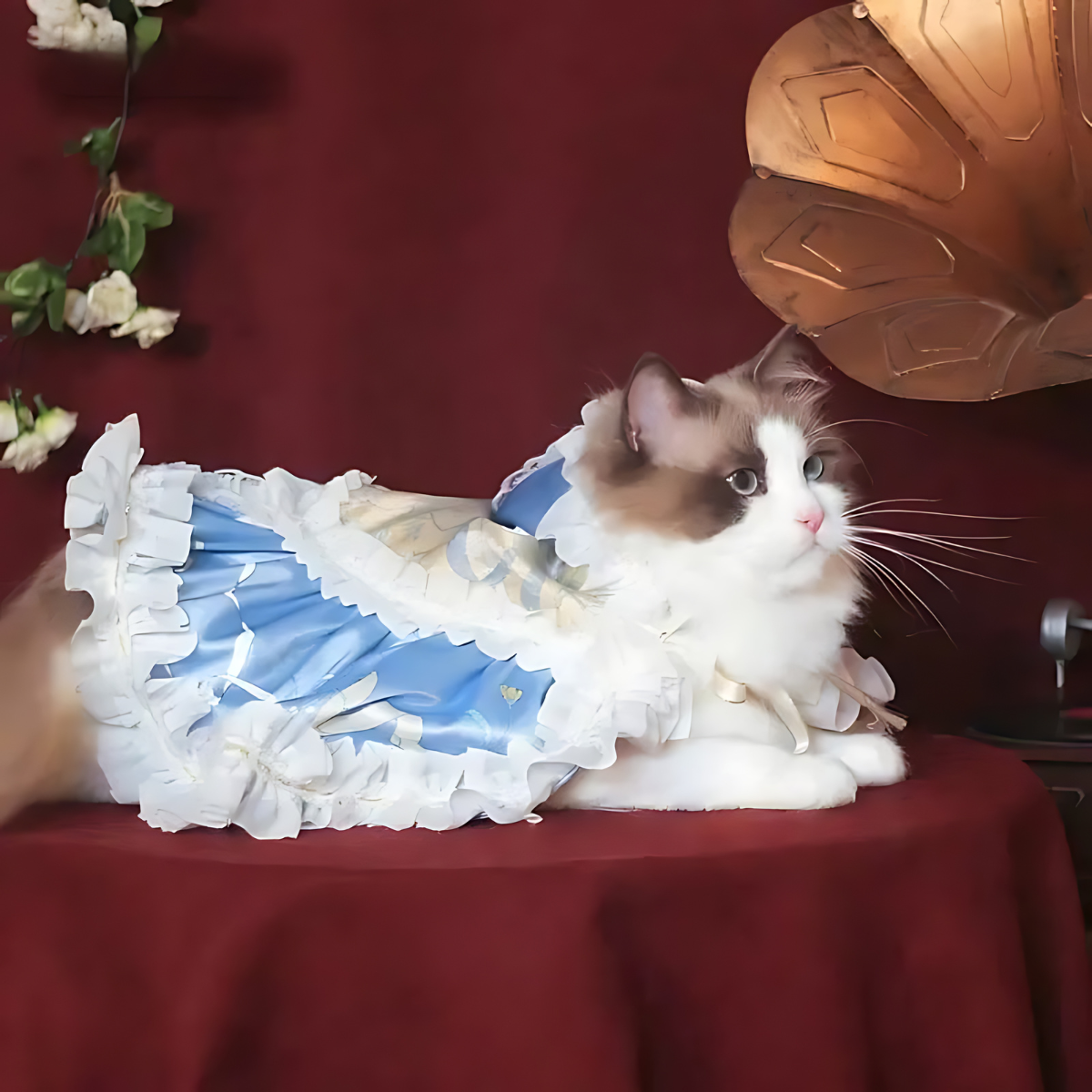 スウィートブルー ケープドレス