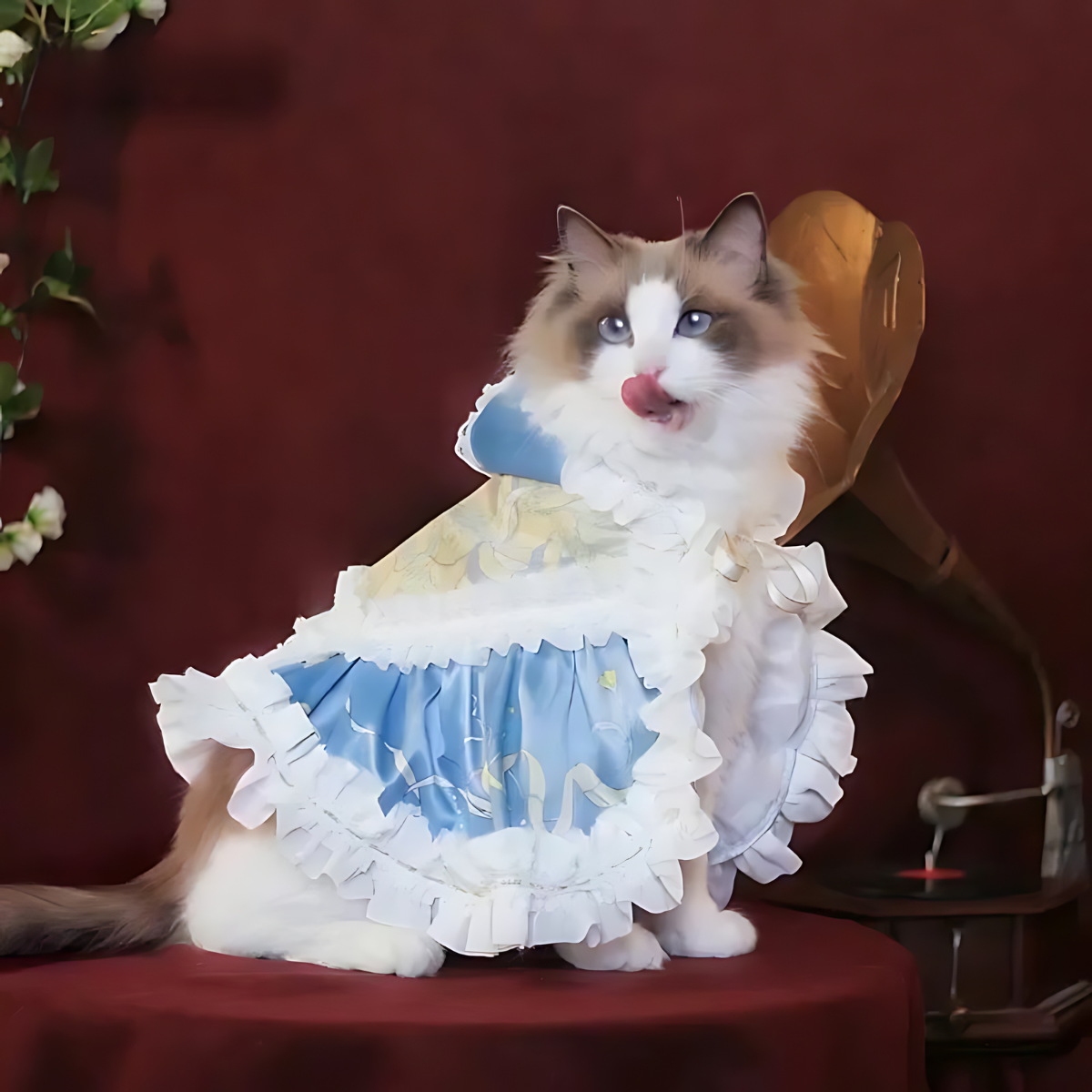 スウィートブルー ケープドレス