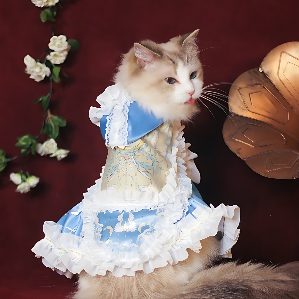 スウィートブルー ケープドレス