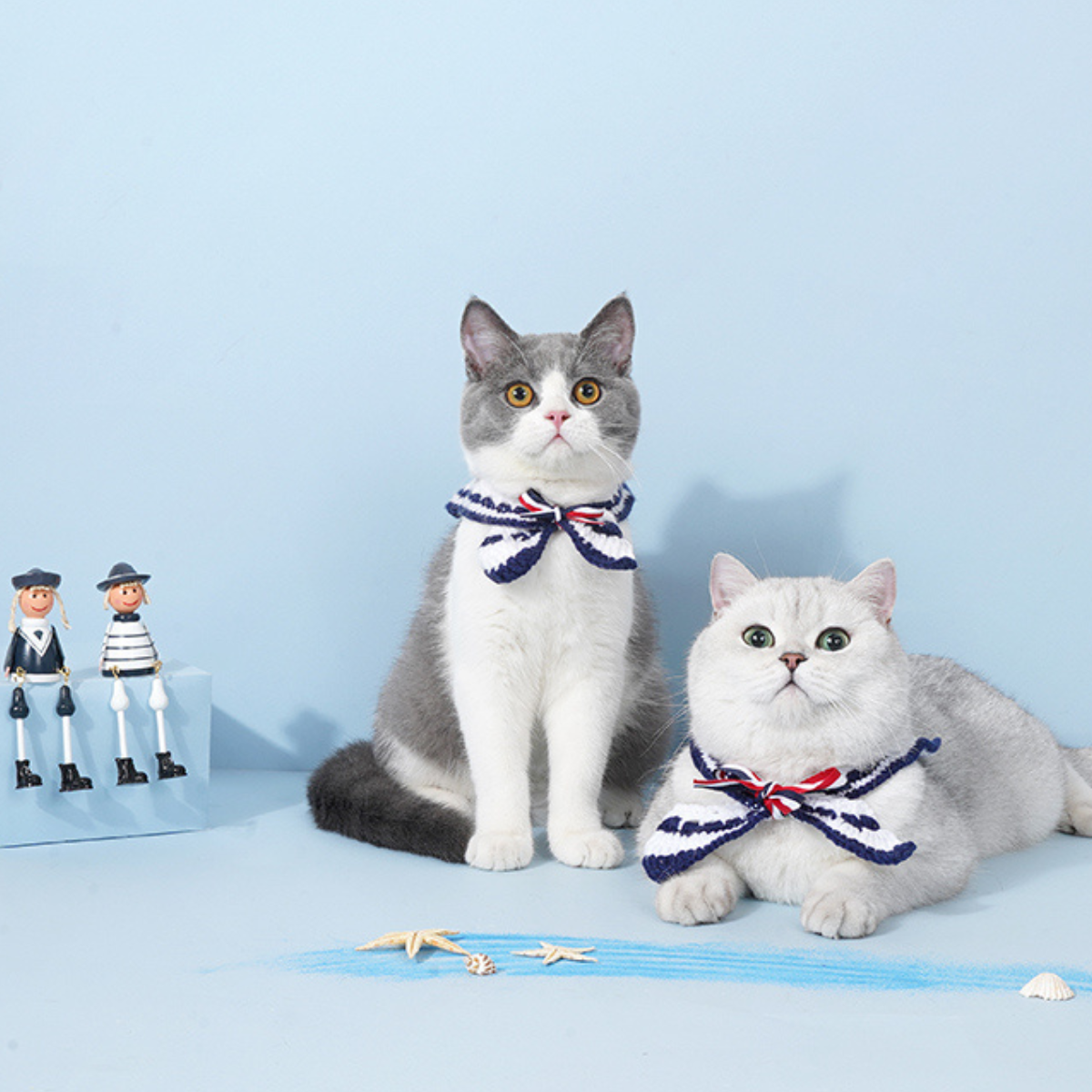 セーラー風 ニット素材のかわいいスカーフ(首輪)