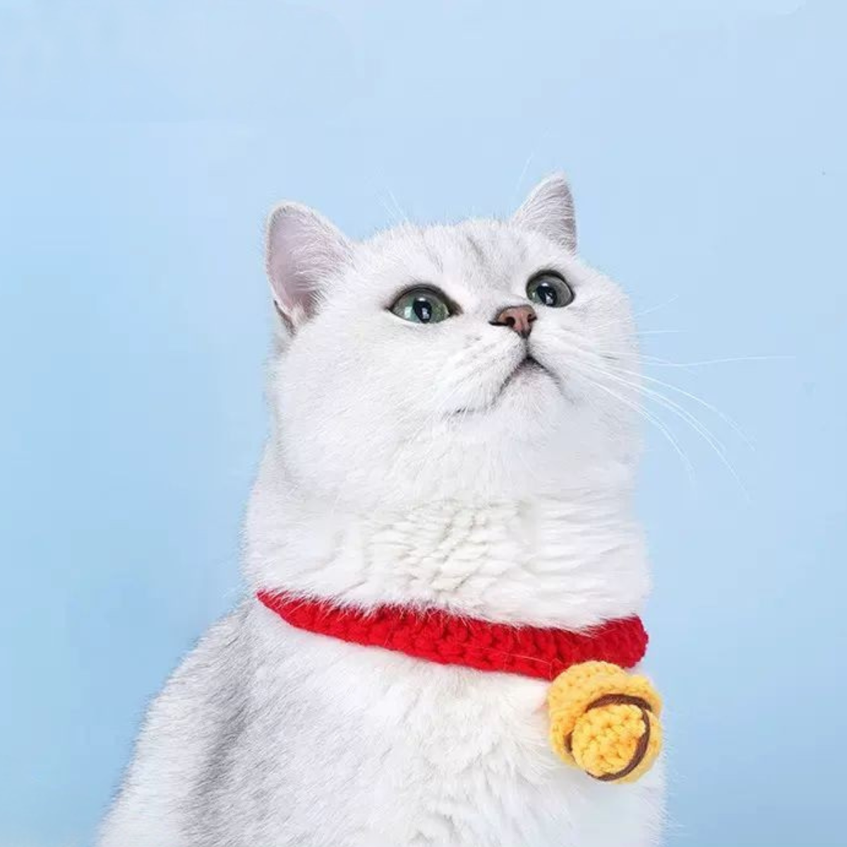 和風な編み物首輪