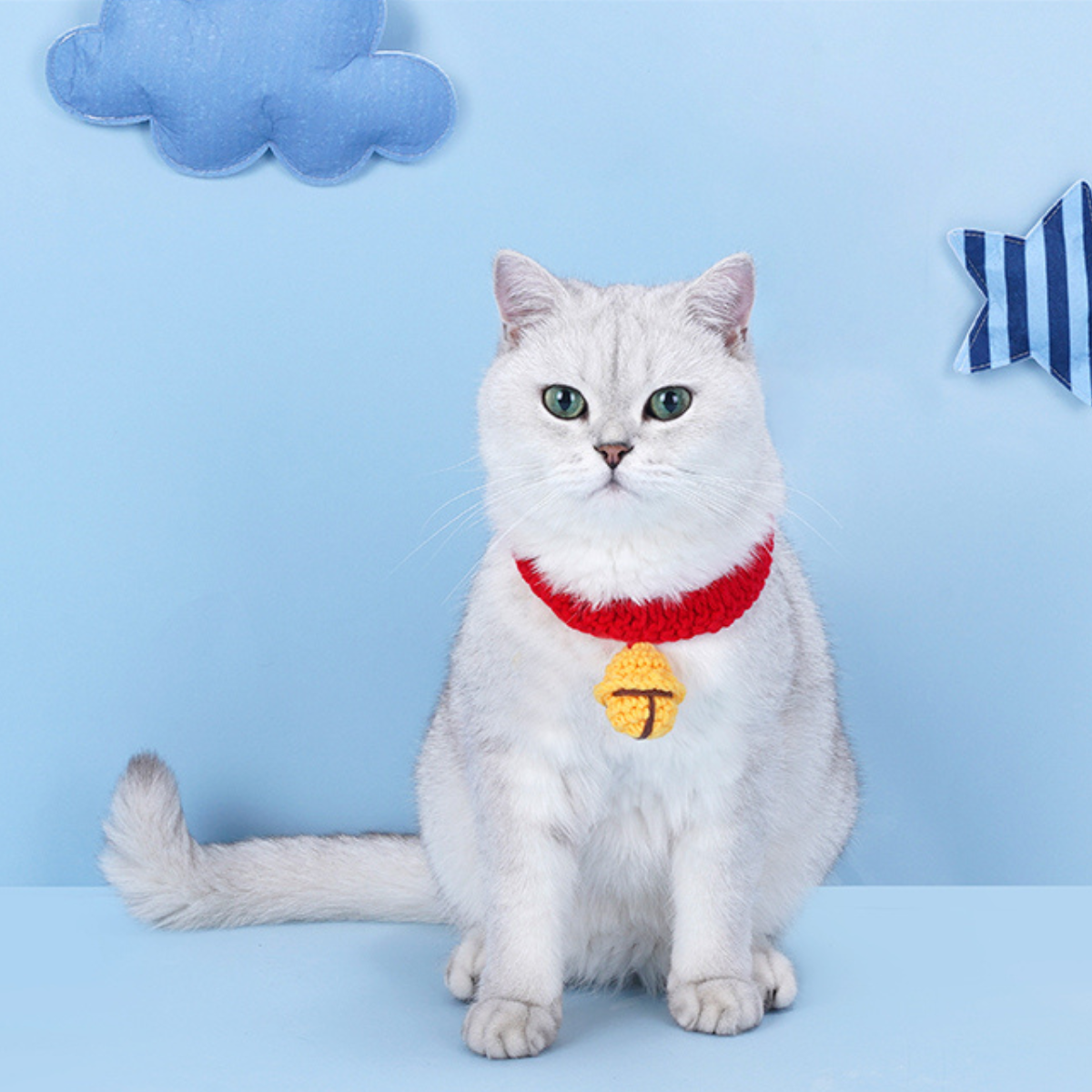 和風な編み物首輪