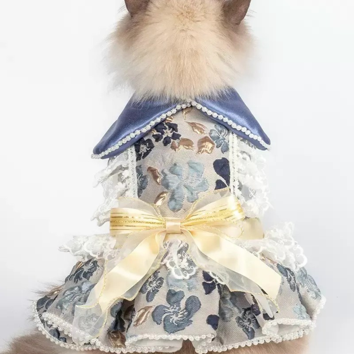 モネの庭 エンボスブルードレス