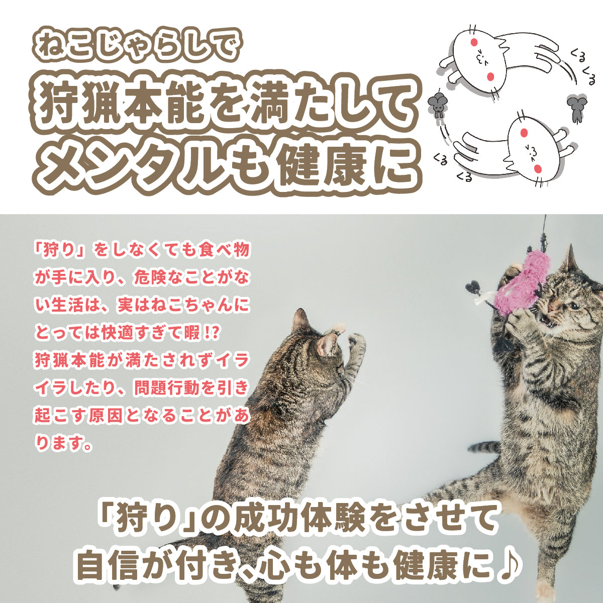 ふわふわの羽根の2Wayねこじゃらし