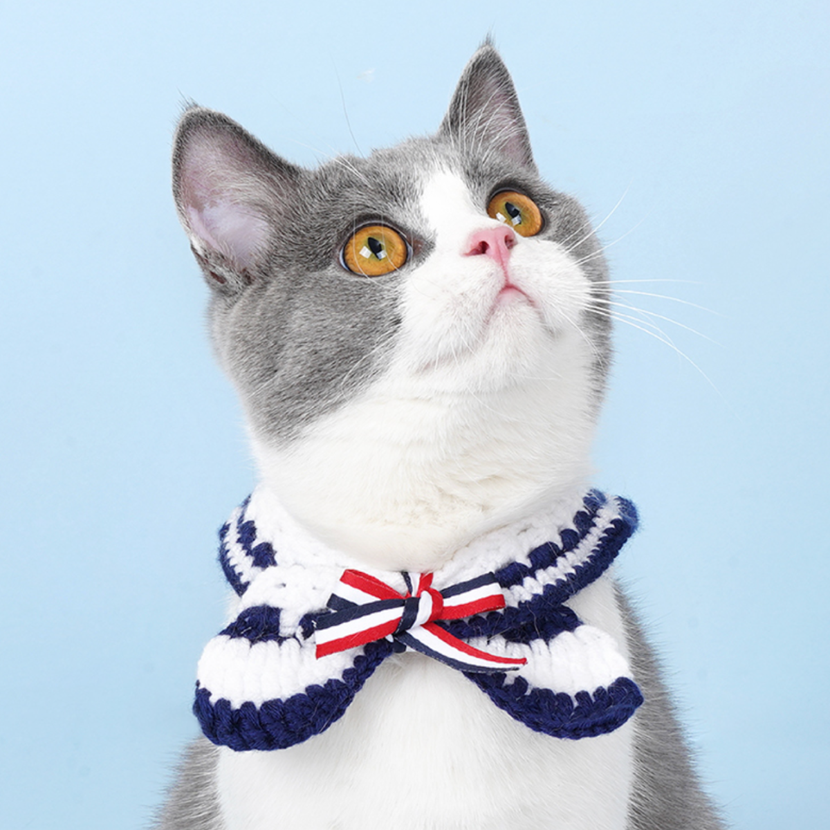 セーラー風 ニット素材のかわいいスカーフ(首輪)