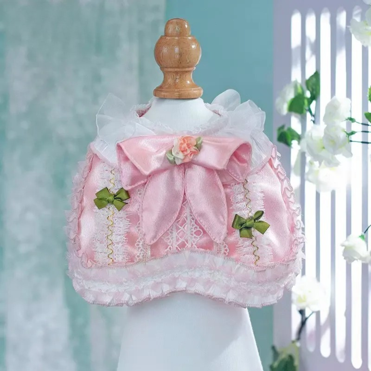 ガーリーピンク フリルリボンスタイ