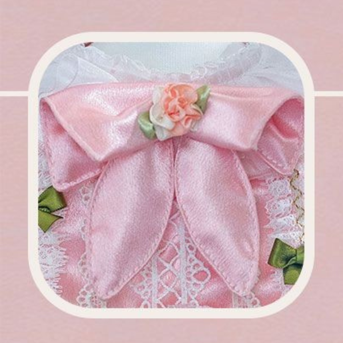 ガーリーピンク フリルリボンスタイ