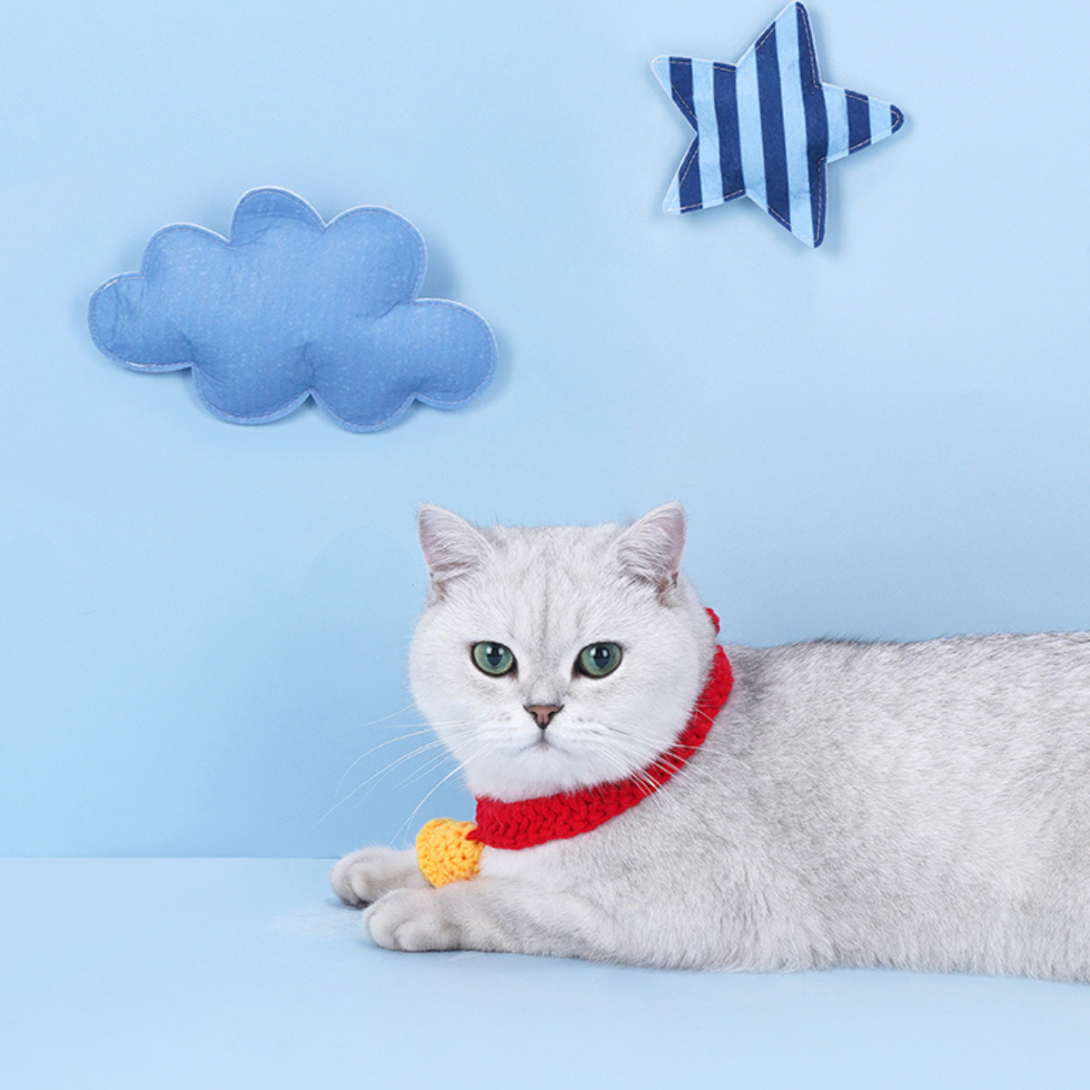 和風な編み物首輪