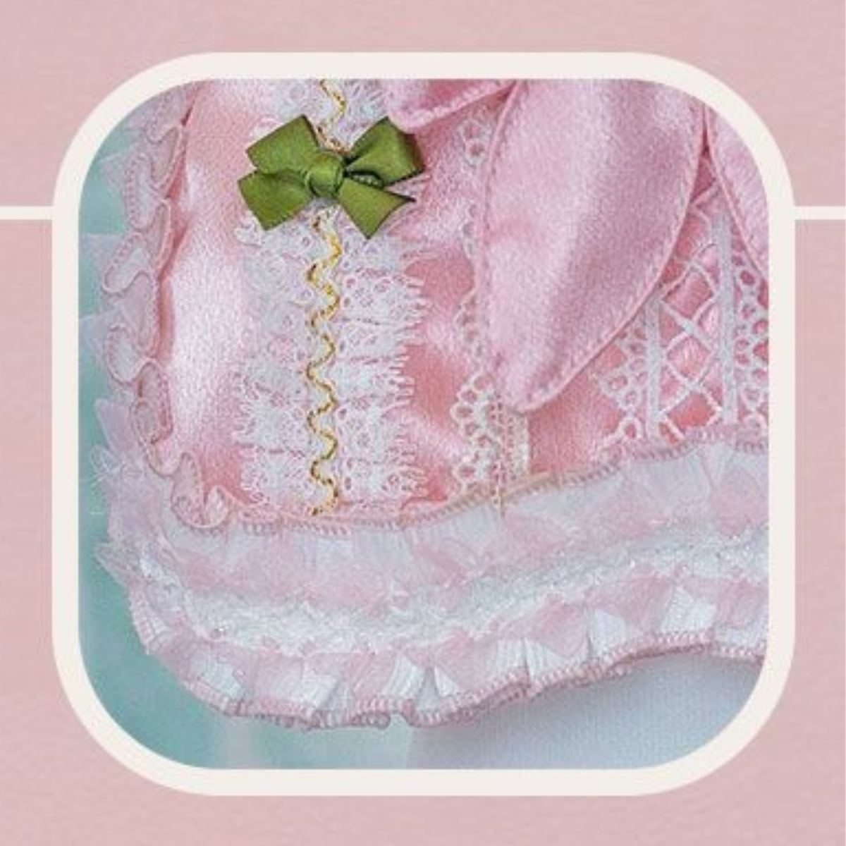 ガーリーピンク フリルリボンスタイ