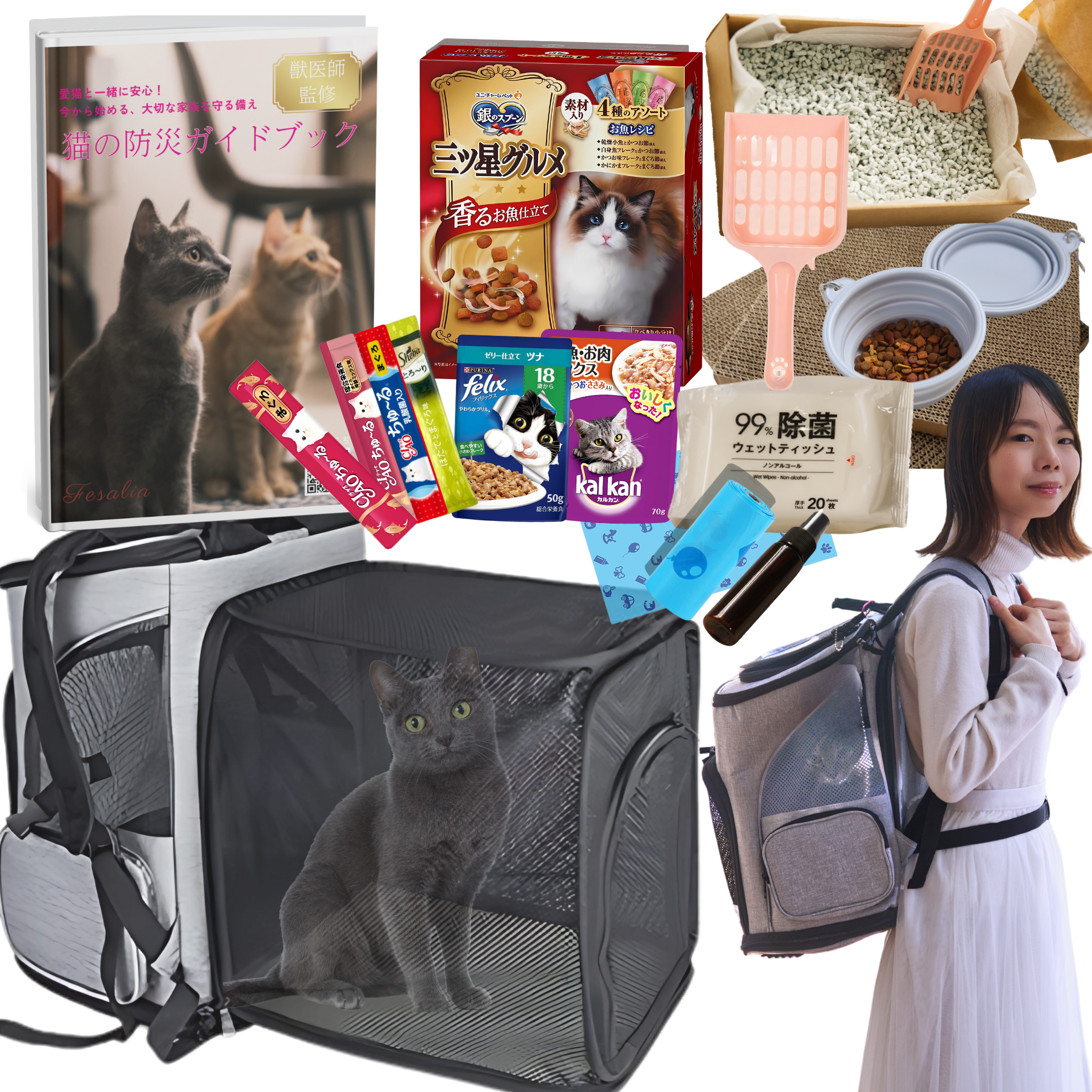 【獣医師監修】 猫用防災セット 21点